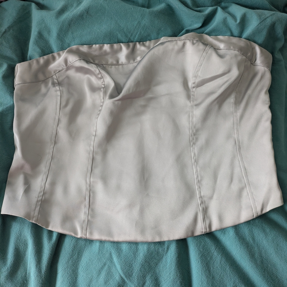 Strapless Bustier Top in Light Gray